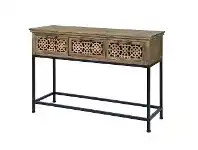 Huntington Fir Timber & Iron Console Table, 110cm