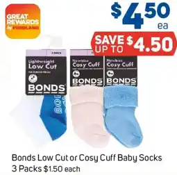 Foodland Bonds Low Cut or Cosy Cuff Baby Socks offer