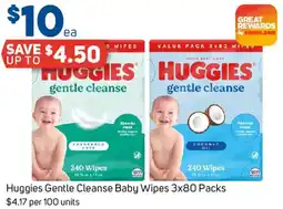 Foodland Huggies Gentle Cleanse Baby Wipes offer