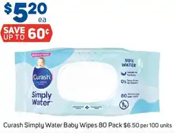 Foodland Curash simply water baby wipes offer