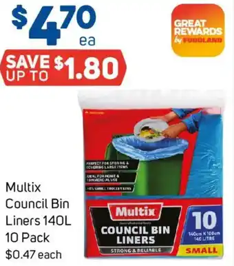 Foodland Multix Council Bin Liners offer