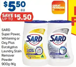 Foodland SARD Super Power, Whitening or Oxy Plus Eucalyptus Laundry Stain Remover Powder offer