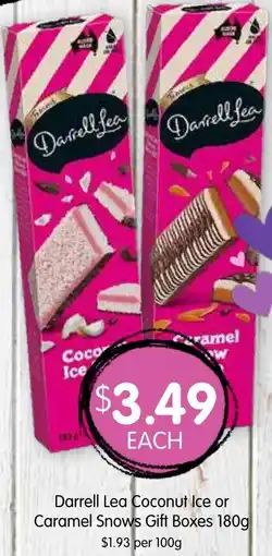 Spudshed Darrell Lea Coconut Ice or Caramel Snows Gift Boxes offer