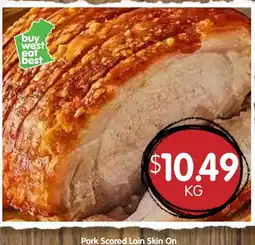 Spudshed Pork Scored Loin Skin On offer