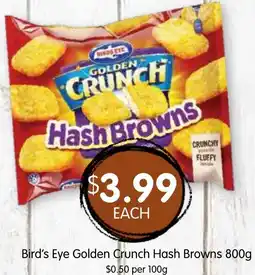 Spudshed Bird's Eye Golden Crunch Hash Browns offer