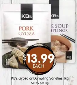 Spudshed KB's Gyoza or Dumpling Varieties offer
