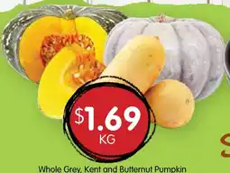 Spudshed Whole Grey, Kent and Butternut Pumpkin offer