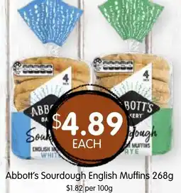Spudshed Abbott's Sourdough English Muffins offer