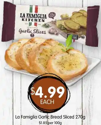 Spudshed La Famiglia Garlic Bread Sliced offer