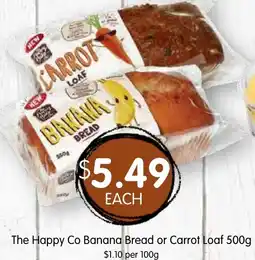 Spudshed The Happy Co Banana Bread or Carrot Loaf offer