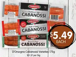 Spudshed D'Orsogna Cabanossi Varieties offer