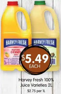Spudshed Harvey Fresh 100% Juice Varieties offer