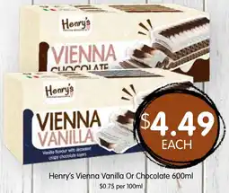 Spudshed Henry's Vienna Vanilla Or Chocolate offer