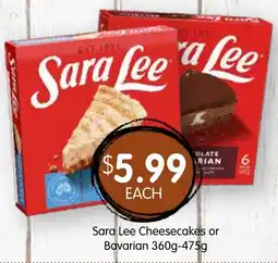 Spudshed Sara Lee Cheesecakes or Bavarian offer