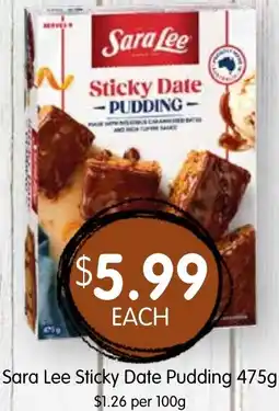 Spudshed Sara Lee Sticky Date Pudding offer