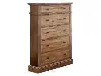 LivingStyles Edensor Recycled Pine Timber 5 Drawer Tallboy offer