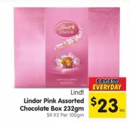Spar Lindor Pink Assorted Chocolate Box offer