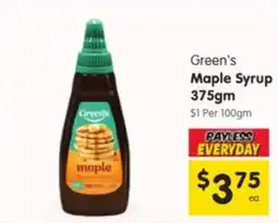 Spar Greens Maple Syrup offer