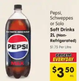 Spar Pepsi Schweppes or Solo Soft Drinks offer