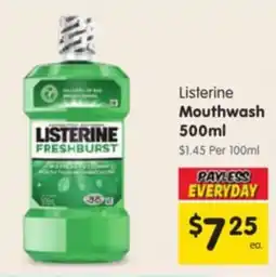 Spar Listerine Mouthwash offer