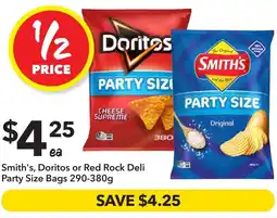 Ritchies Smith's, Doritos or Red Rock Deli Party Size Bags offer