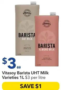Ritchies Vitasoy Barista UHT Milk Varieties offer