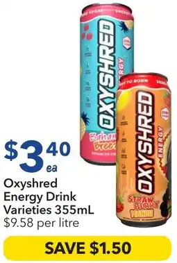Ritchies Oxyshred Energy Drink Varieties offer