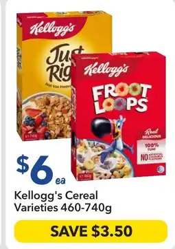 Ritchies Kellogg's Cereal Varieties offer