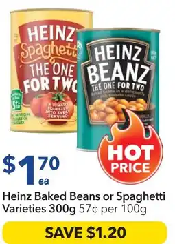 Ritchies Heinz Baked Beans or Spaghetti Varieties offer