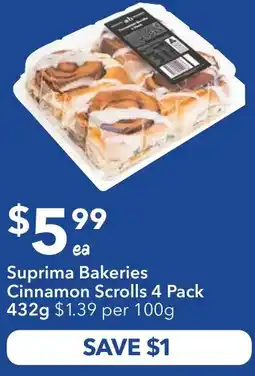 Ritchies Suprima Bakeries Cinnamon Scrolls offer