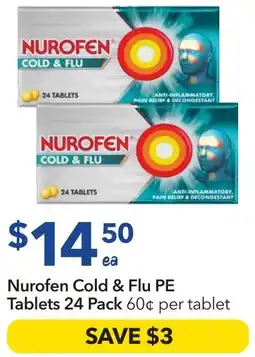 Ritchies Nurofen Cold & Flu PE Tablets 24 Pack offer
