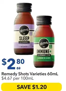 Ritchies Remedy Shots Varieties offer