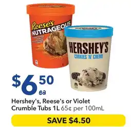 Ritchies Hershey's, Reese's or Violet Crumble Tubs offer