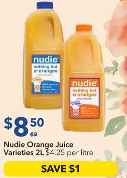 Ritchies Nudie Orange Juice Varieties offer