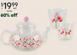 Harris Scarfe COOKING WITH COLOUR Glass Teapot & Teacup offer