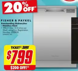 The Good Guys Freestanding Dishwasher - Stainless Steel offer