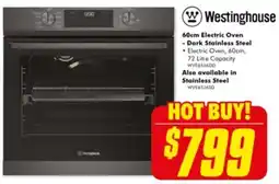 The Good Guys 60cm Electric Oven - Dark Stainless Steel Electric Oven, 60cm, offer