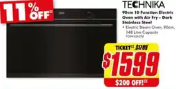 The Good Guys 90cm 10 Function Electric Oven with Air Fry - Dark Stainless Steel offer