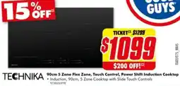 The Good Guys 90cm 5 Zone Flex Zone, Touch Control, Power Shift Induction Cooktop offer
