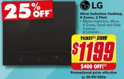 The Good Guys 60cm Induction Cooktop, 4 Zones, 2 Flexi offer