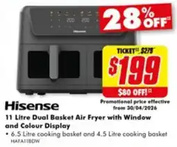 The Good Guys Dual Basket Air Fryer with Window and Colour Display offer