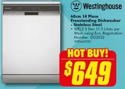 The Good Guys 60cm 14 Place Freestanding Dishwasher Stainless Steel offer