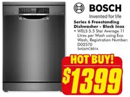 The Good Guys Series 6 Freestanding Dishwasher - Black Inox offer