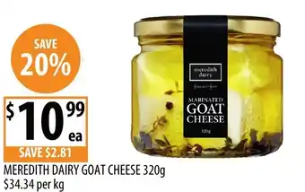 Supabarn Meredith dairy goat cheese offer