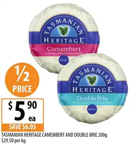 Supabarn Tasmanian heritage camembert and double brie offer