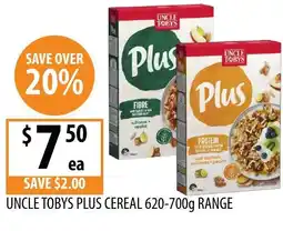 Supabarn Uncle tobys plus cereal offer