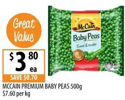 Supabarn Mccain premium baby peas offer