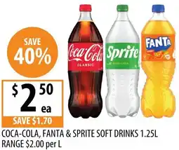 Supabarn Coca-cola, fanta & sprite soft drinks range offer