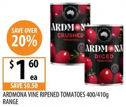 Supabarn Ardmona vine ripened tomatoes offer