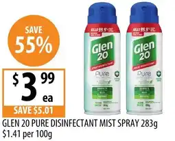 Supabarn Glen 20 pure disinfectant mist spray offer